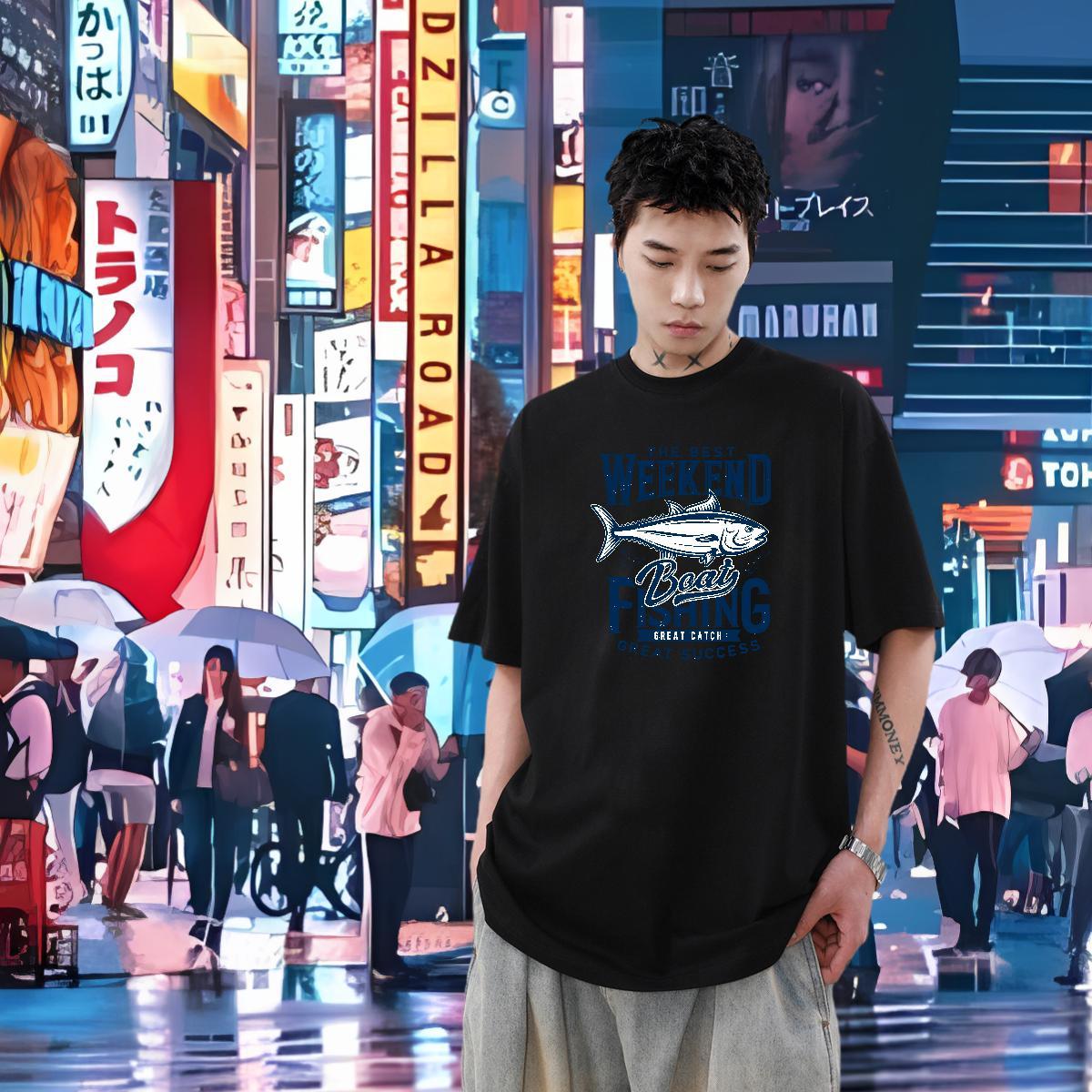 Classic Casual Mens T Shirts 230g Cotton Home Outdoor Clothings Breathable Soft Popular Couples T Shirts DIY Logo Oversized