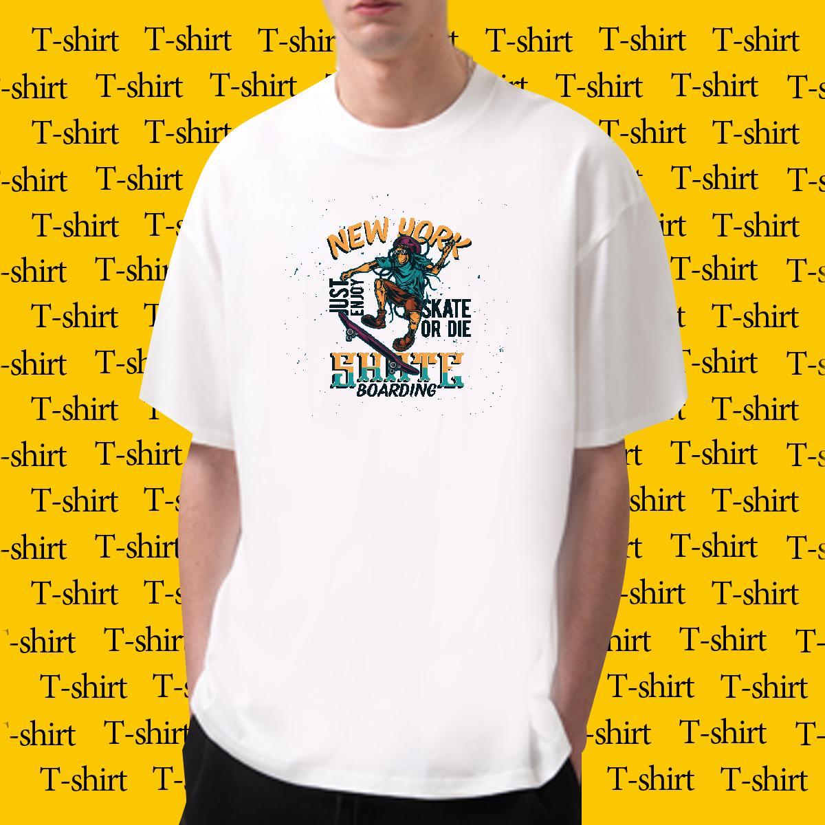 Fashion New Mens T Shirts skateboarding Tops 100% Cotton 230g Outdoor Brand Custom Print Plus Size Breathable Crew Neck Couples T Shirts