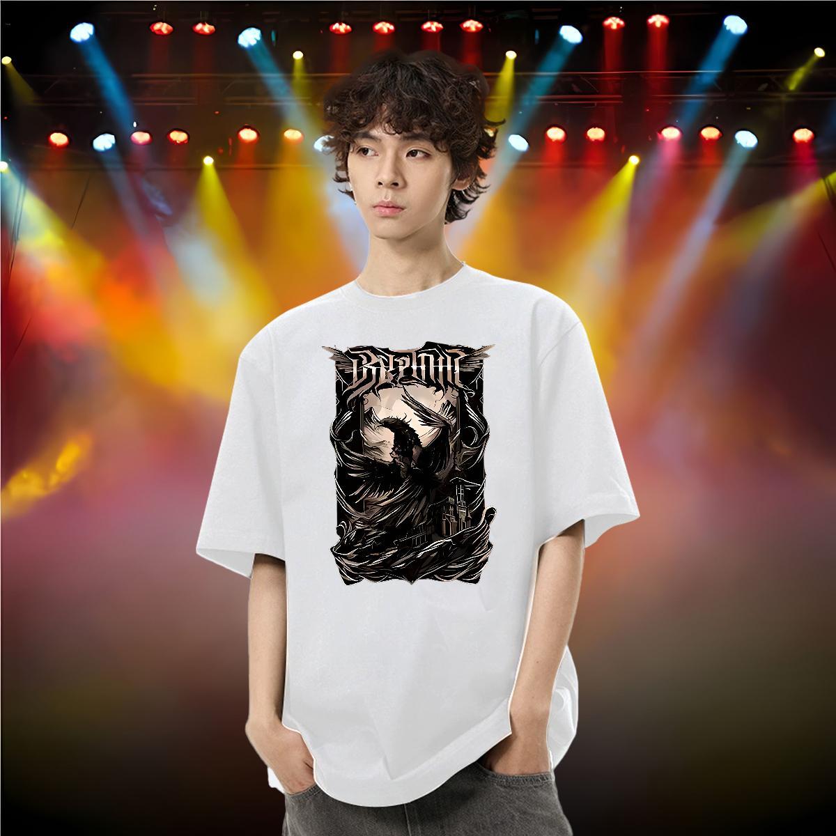 Fashion Men T Shirts 230g Cotton eagle Hip Hop Tops Tees O Neck Short Sleeves Cool Design Men Tshirts Customized Print