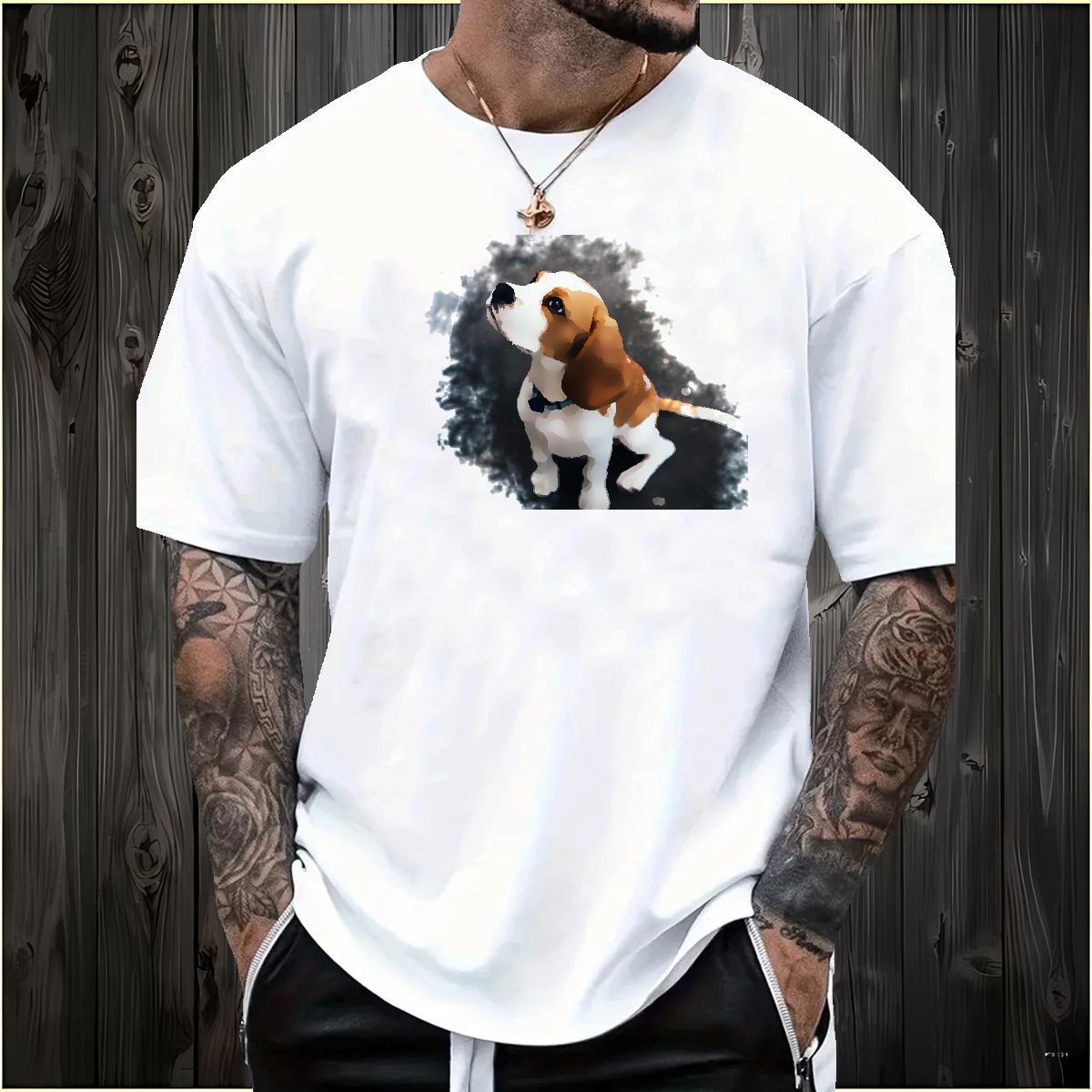 Free Shipping T Shirt For Man 100% Cotton 230g dog Sport Wear Crew Neck Unisex Men Tees Custom Printed