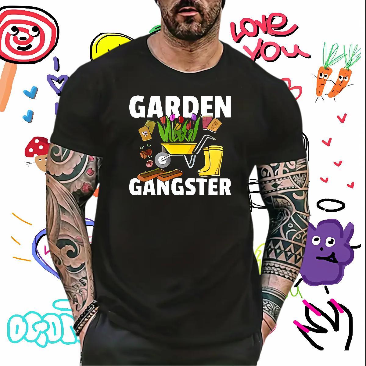 Casual New Man T Shirts 230g 100% Cotton flower High Street Hip Hop Tees Crew Neck Breathable High Quality Men Tshirts Anime