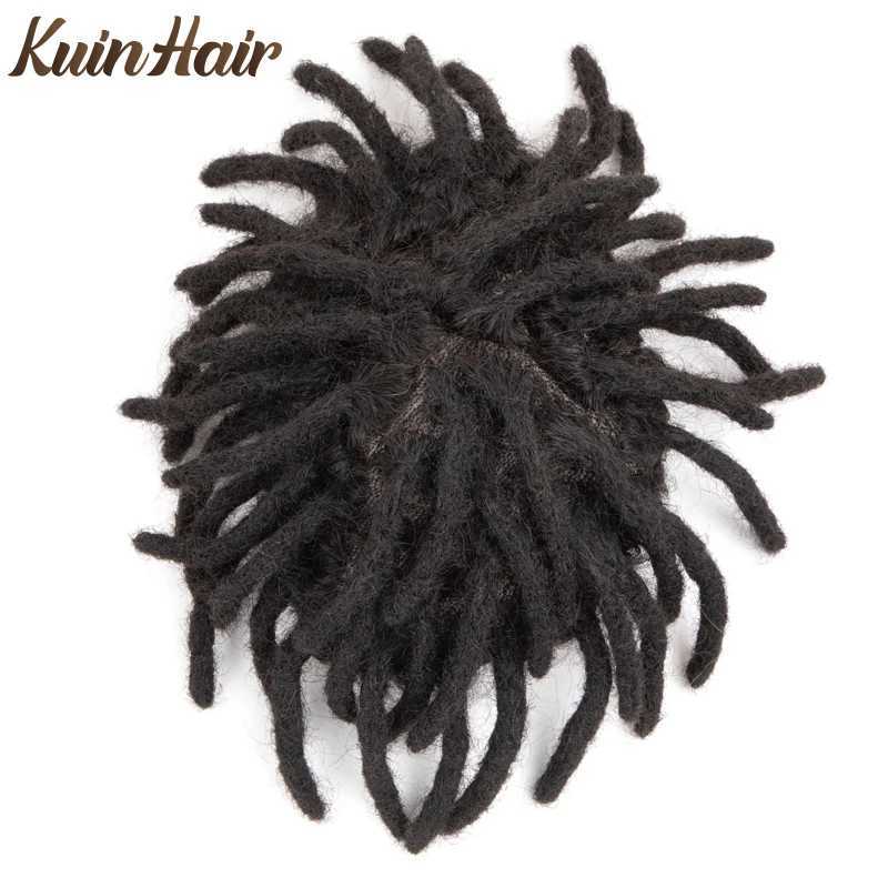 Dreadlocks Afro Curly Men Toupee 100% Wigs Durable Fine Mono Natural Hairpiece Mens Capillary Prothesis For Black MeM240806