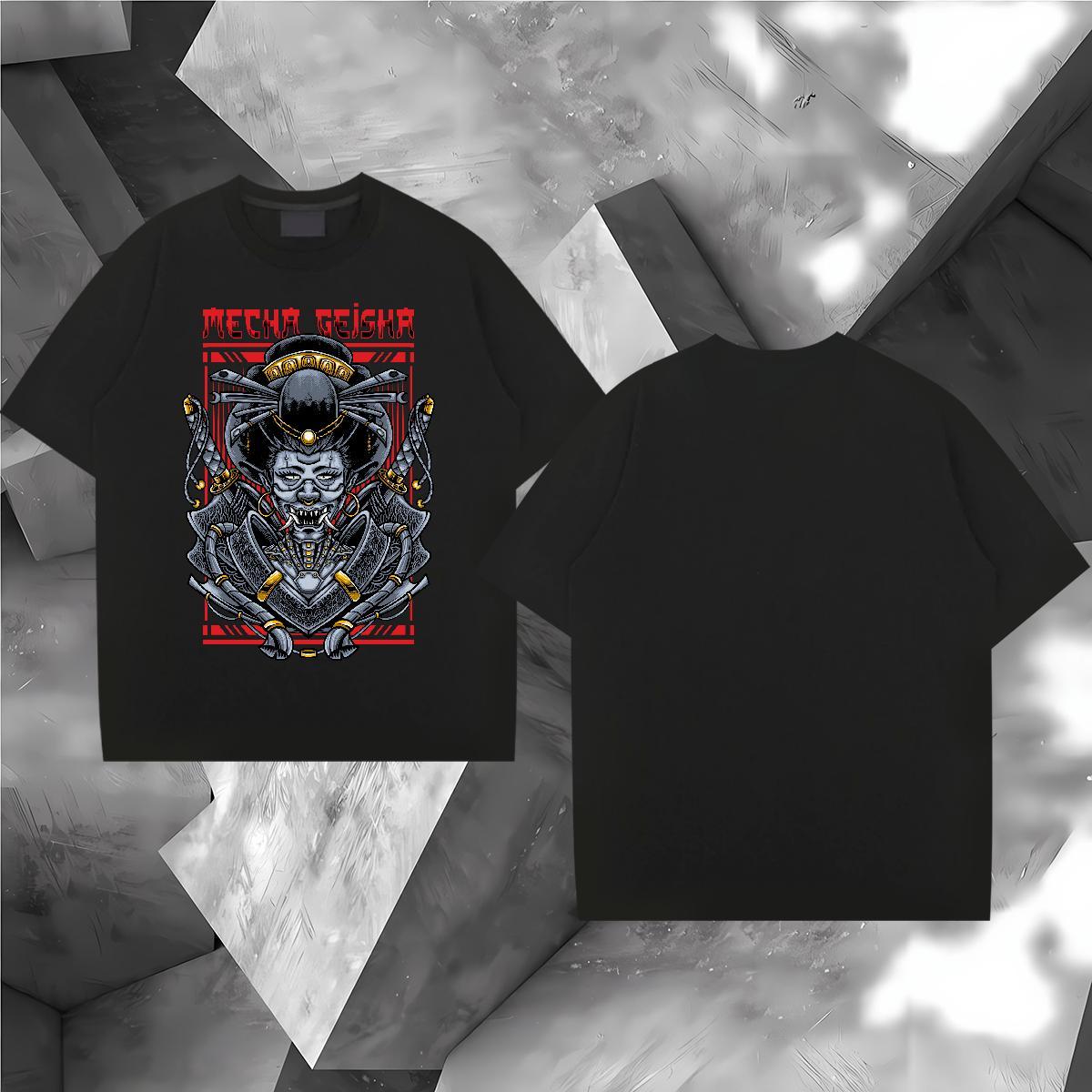 T-Shirts 230g Pure Cotton Terror Daily Wear Breathable Short Sleeve Custom Cartoon Tshirt for Man Woman DIY Free Shipping Clothings