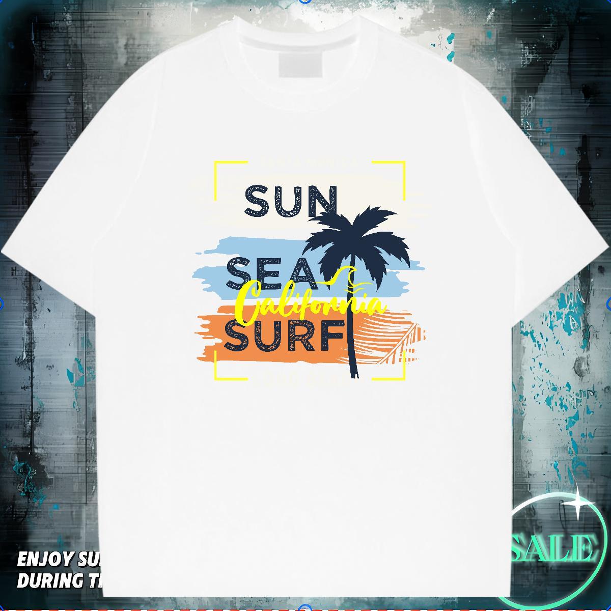 2024 New T Shirts Men 230g Cotton tree Casual Daily Wear Clothings Crew Neck Breathable Popular Men Tshirts Plus Size Cartoon
