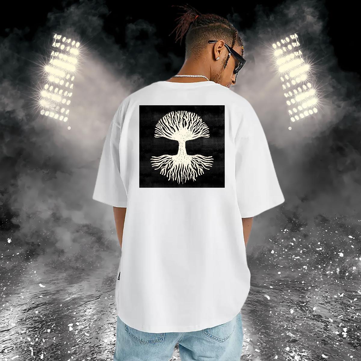 Wholesale T Shirt For Man 230g Pure Cotton tree Casual Daily Wear Tops Tees Breathable Short Sleeve Cool Design Tshirts Custom Printed