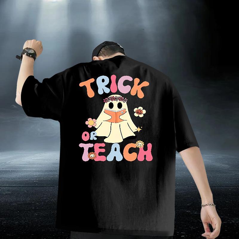 Fashion Men T Shirts 230g Pure Cotton halloween Outdoor Tops Tees Short Sleeve O-Neck Cool Design Tshirt for Man Woman Custom Printing