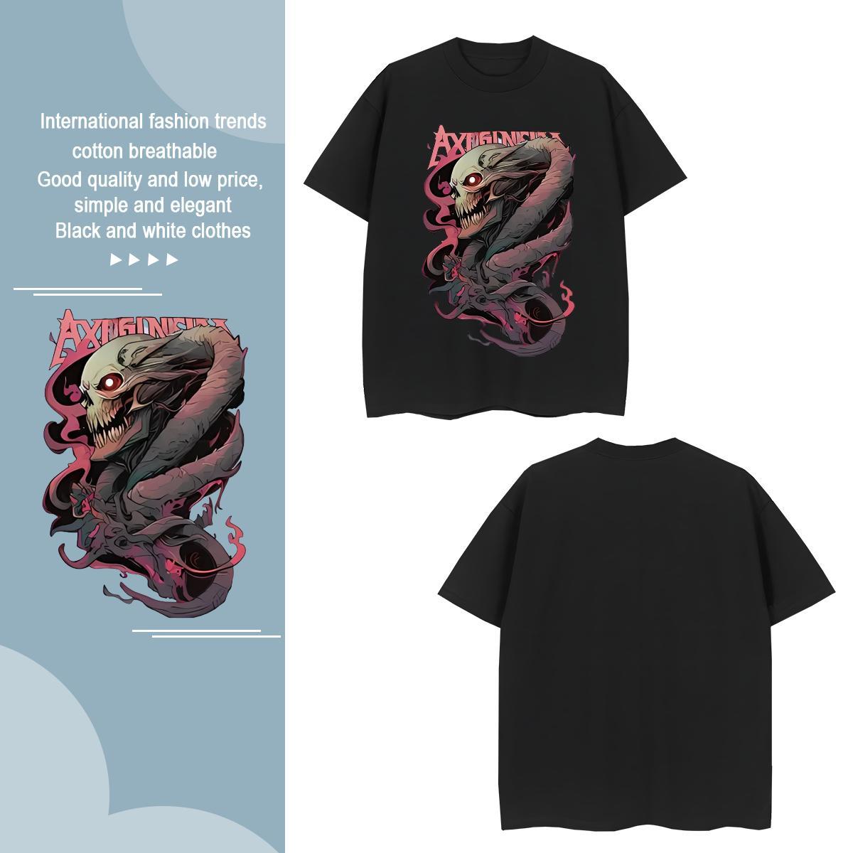 Classic Men Tshirts 100% Cotton 230g snake Man T Shirts Sport Breathable Short Sleeve Oversized 3XL 4XL 2024 New Wear