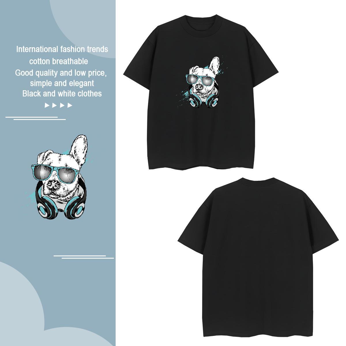 Men T Shirts 230g Cotton dog Street Wear Breathable Short Sleeve DIY Logo Oversized Men Tops Tees Brand High Quality Clothes