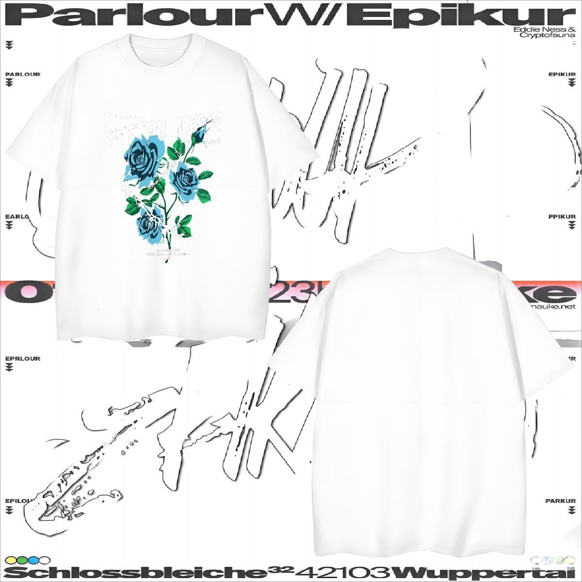 T Shirt For Man 100% Cotton 230g ROSE Casual Beach Breathable Short Sleeve Custom Big Size Men Tshirts DIY Customized High Quality Wear