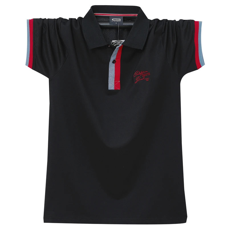 Fashion Summer Cotton Polo Shirt Men Short Sleeve Buttton Collar Summer Slim Fit Shirt Striped Streetwear Casual Male Polo Shirt 240806
