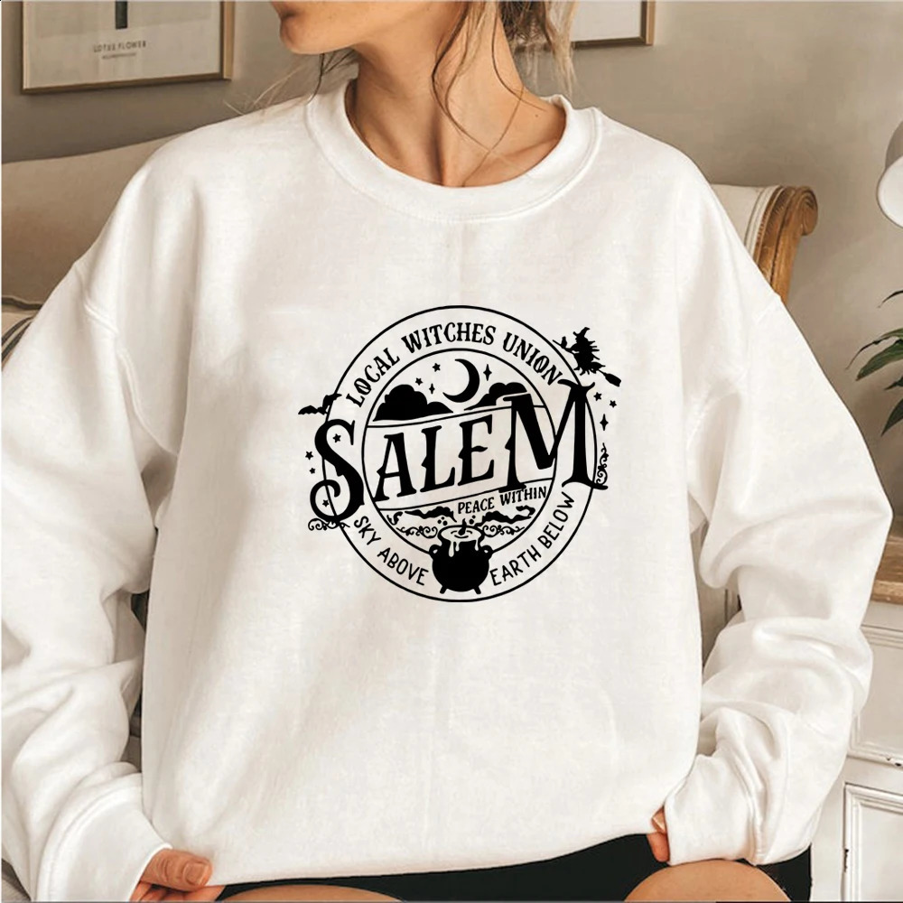 Local Witches Union Sweatshirt Halloween Sweatshirt Women Hoodies Witches Clothes Long Sleeve Pullovers Fall Tops Hoodie 240806