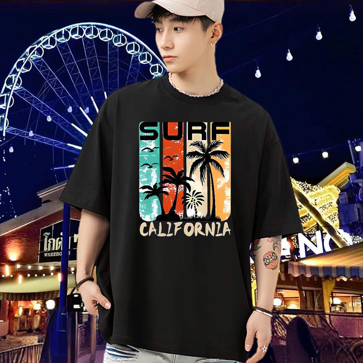 Customized T-Shirts for Men 230g Pure Cotton tree Beach Tops Shirt Breathable Short Sleeve Brand Tshirts Skull