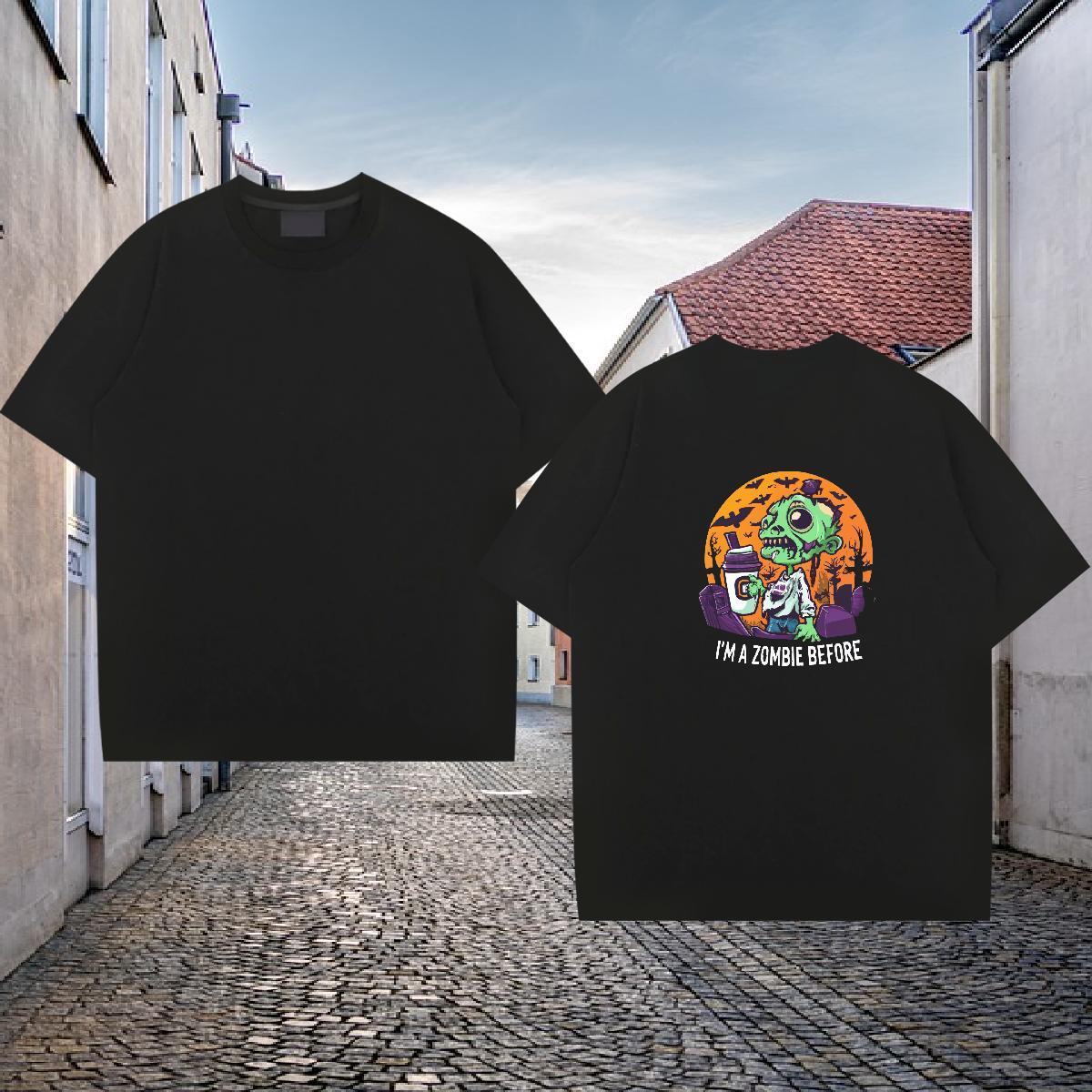New T-Shirts skull Wear 230g Cotton Sport Brand Oversized O Neck Short Sleeves Men Tshirts