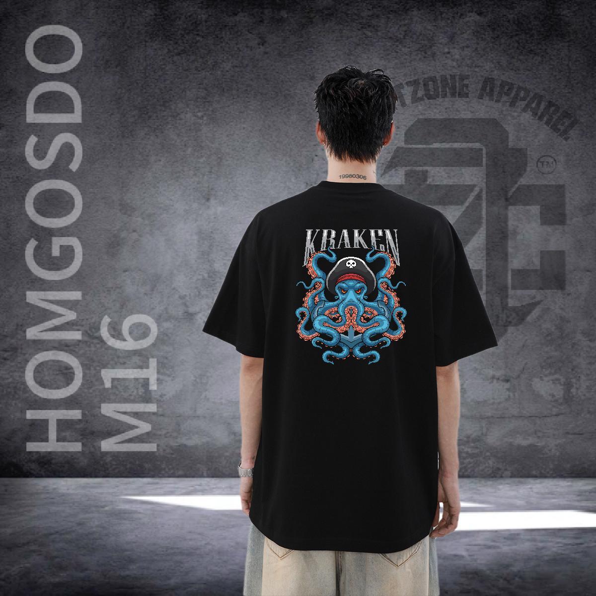 DIY Man T Shirts 230g Pure Cotton Hip Hop Street Clothings Short Sleeve O-Neck High Quality Men Clothes T-Shirt Custom Anime