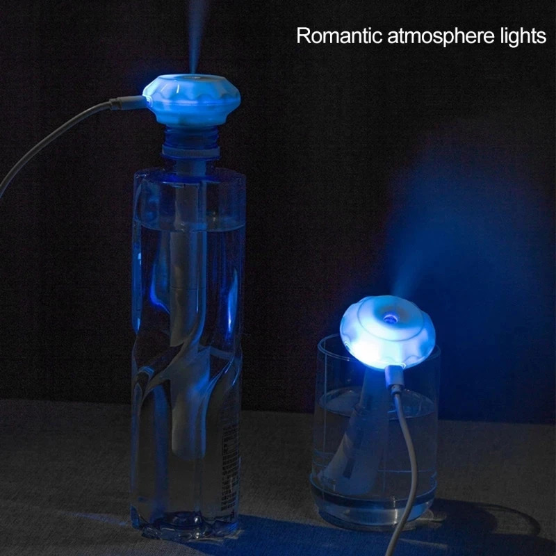 USB Mini Ultrasonic Air Humidifier LED Lamp USB Essential Oil Diffuser Car Purifier Aroma Anion Mist Maker With Romantic Light 240806
