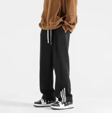 MAIDANGDI Autumn Winter Heavyweight Pants Hong Kong Style Floor Loose Straight Leg Casual Men Sports 240806