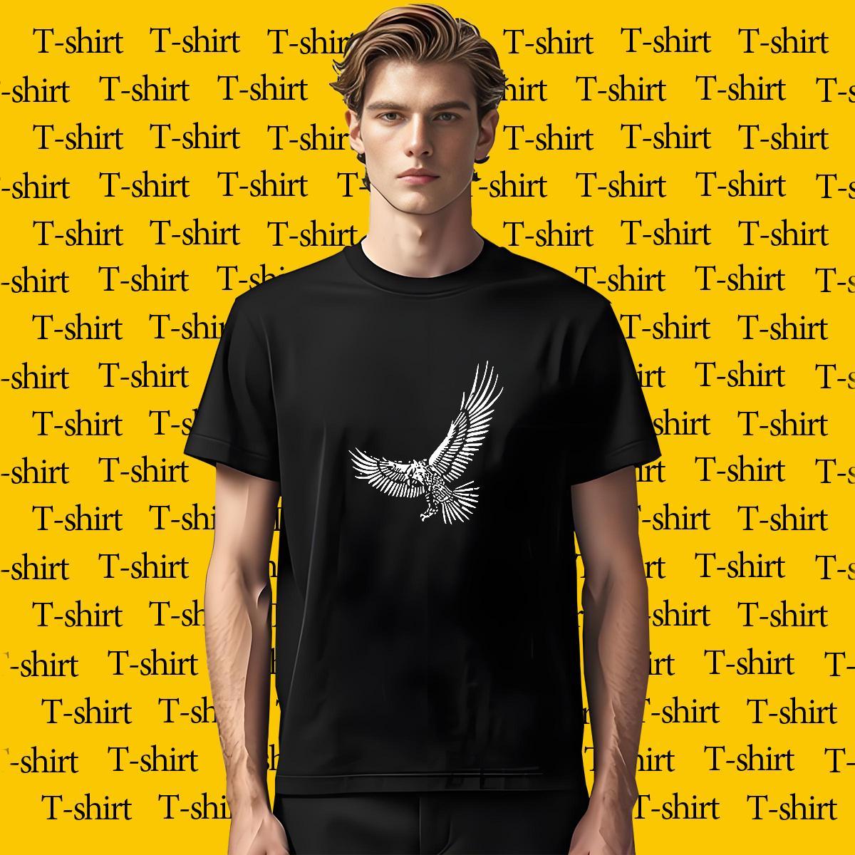 Classic Man T Shirts 230g Cotton eagle Street Polos Crew Neck Cool Design Men Tops Tees Customized