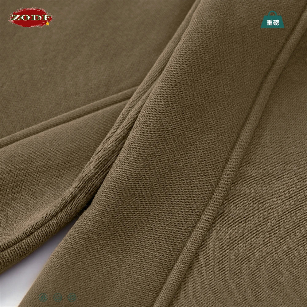 ZODF Autumn Winter 345sm Fleece Straight Pants For Men Unisex Loose Comfortable Sport Solid Trousers Bottoms HY0864 240806