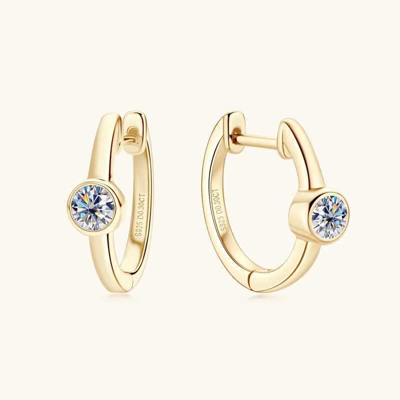 18k gold 0.3ct 4mm certified womens silica earrings 100% 925 silver earrings wedding party jewelry wholesale W240803