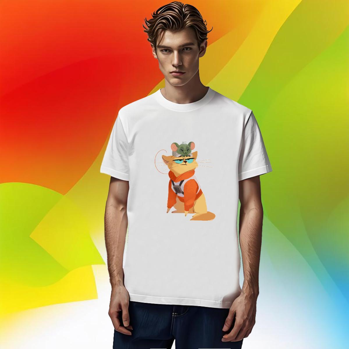 Fashion New Man T Shirts 230g 100% Cotton cat Home Outdoor Tees Shirts Breathable Short Sleeve Free Shipping Couples T Shirts Custom Cartoon