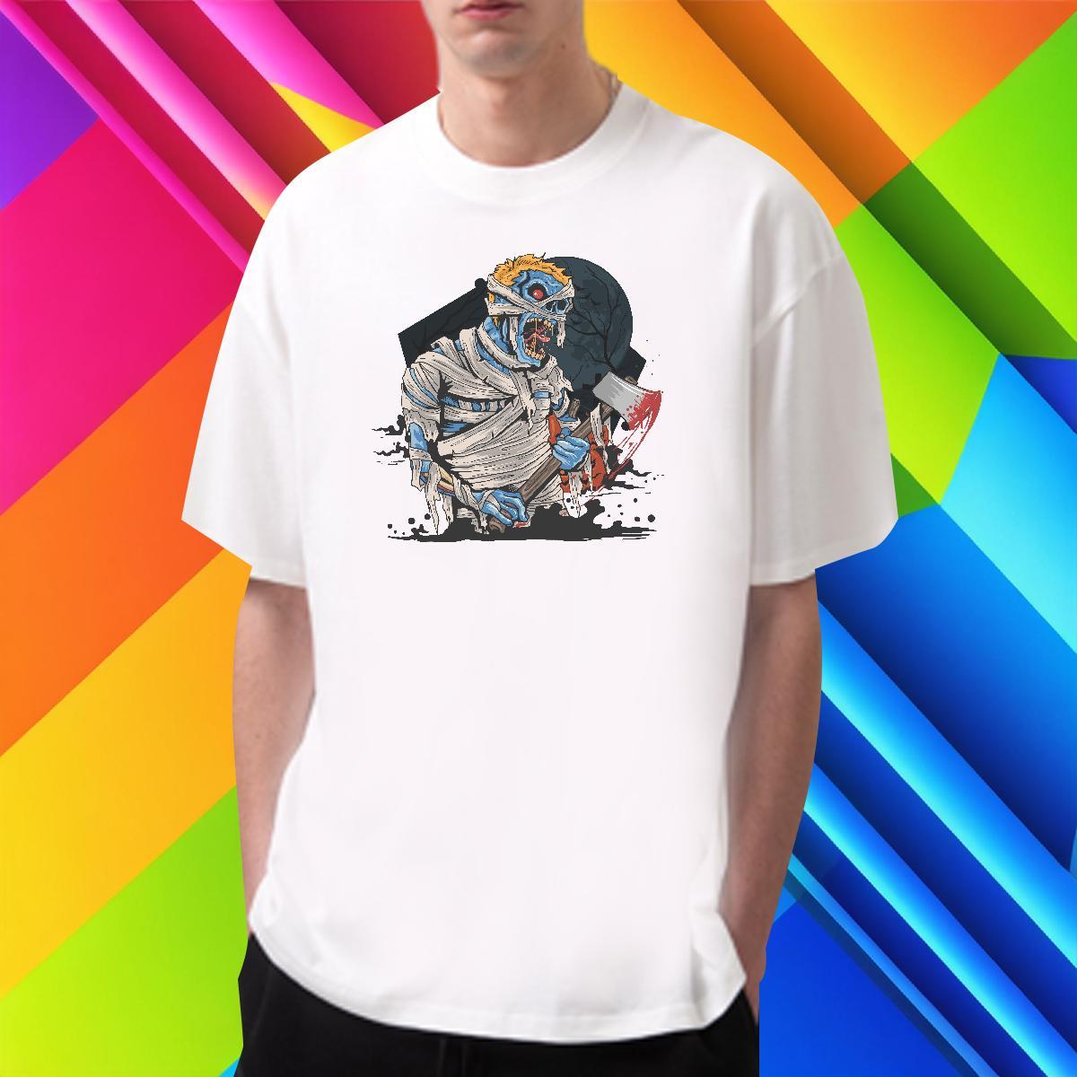 T-Shirts for Men 230g 100% Cotton monster Street Crew Neck Cartoon Printing L-4XL Men Tees 2024 Summer Free Shipping Clothes