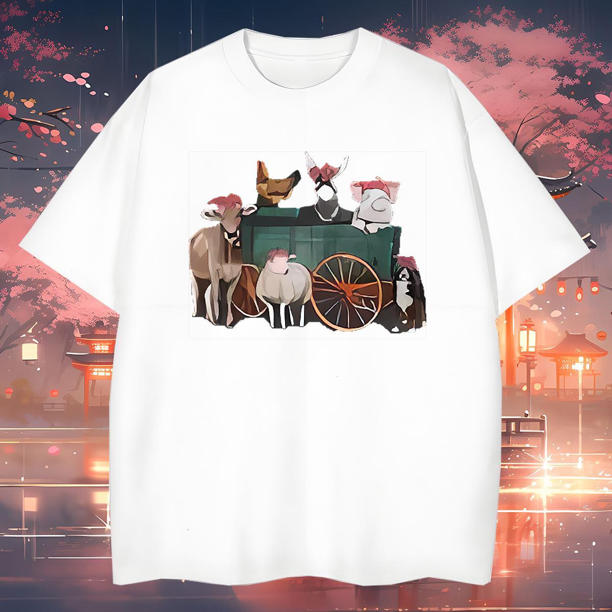 T-Shirts for Men 230g Cotton horse Casual Crew Neck Breathable Graphic Mens Tshirts Factory Direct Loose Fit Clothings