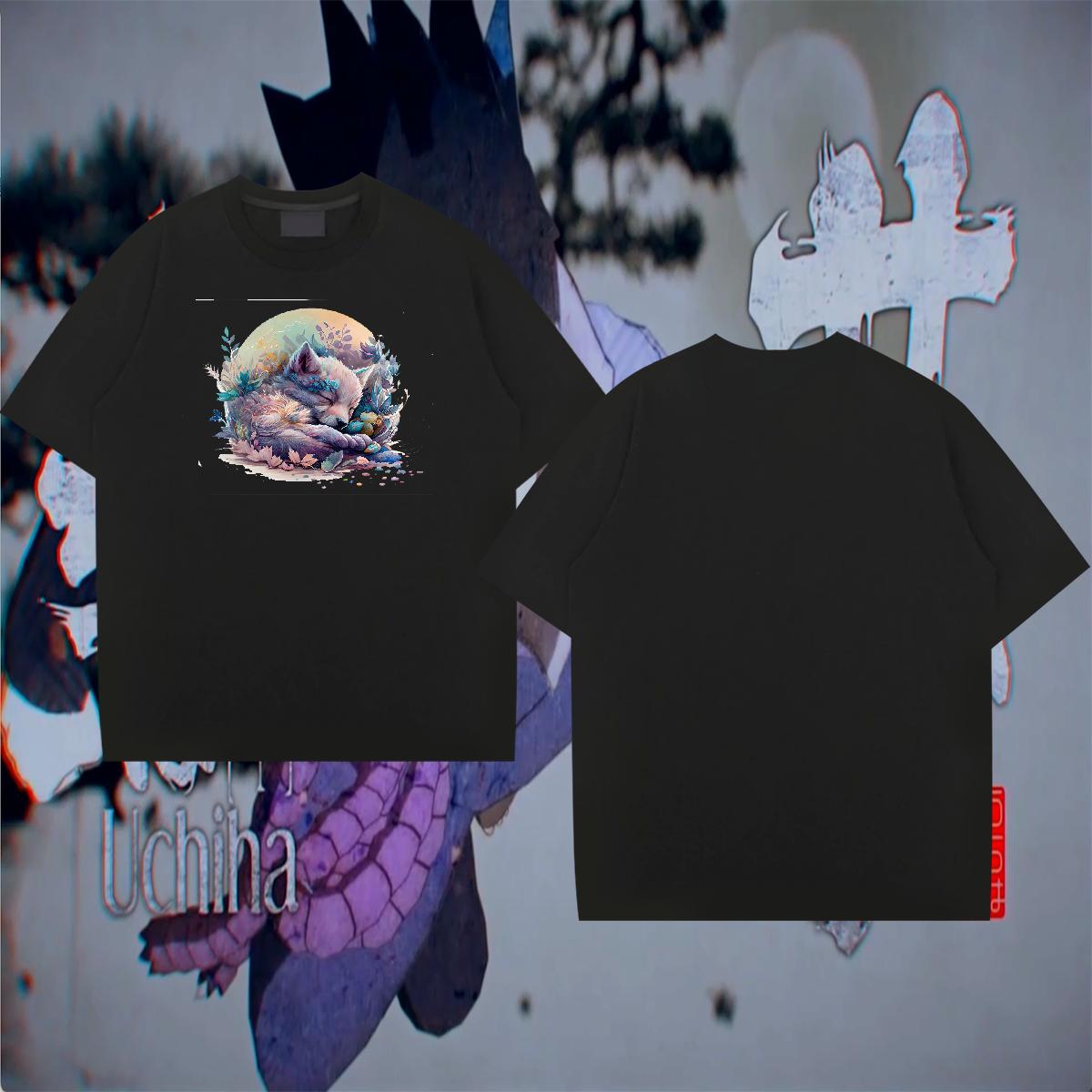 Loose Fit Tshirt for Man Woman 230g 100% Cotton Beach wolf DIY Printed Breathable Soft Fashion Men T Shirts Tops Shirt