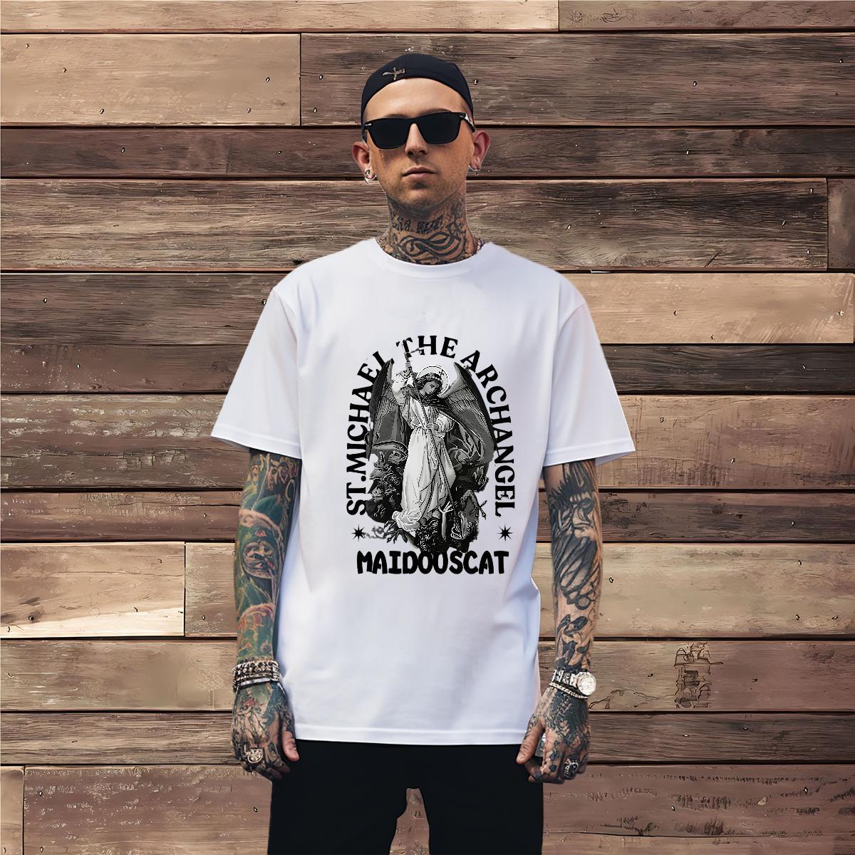 T Shirt For Man 230g Cotton the Statue of Liberty Home Outdoor O-Neck Short Sleeve Plus Size Cartoon Men Tshirts Customized Loose Tops Shirt