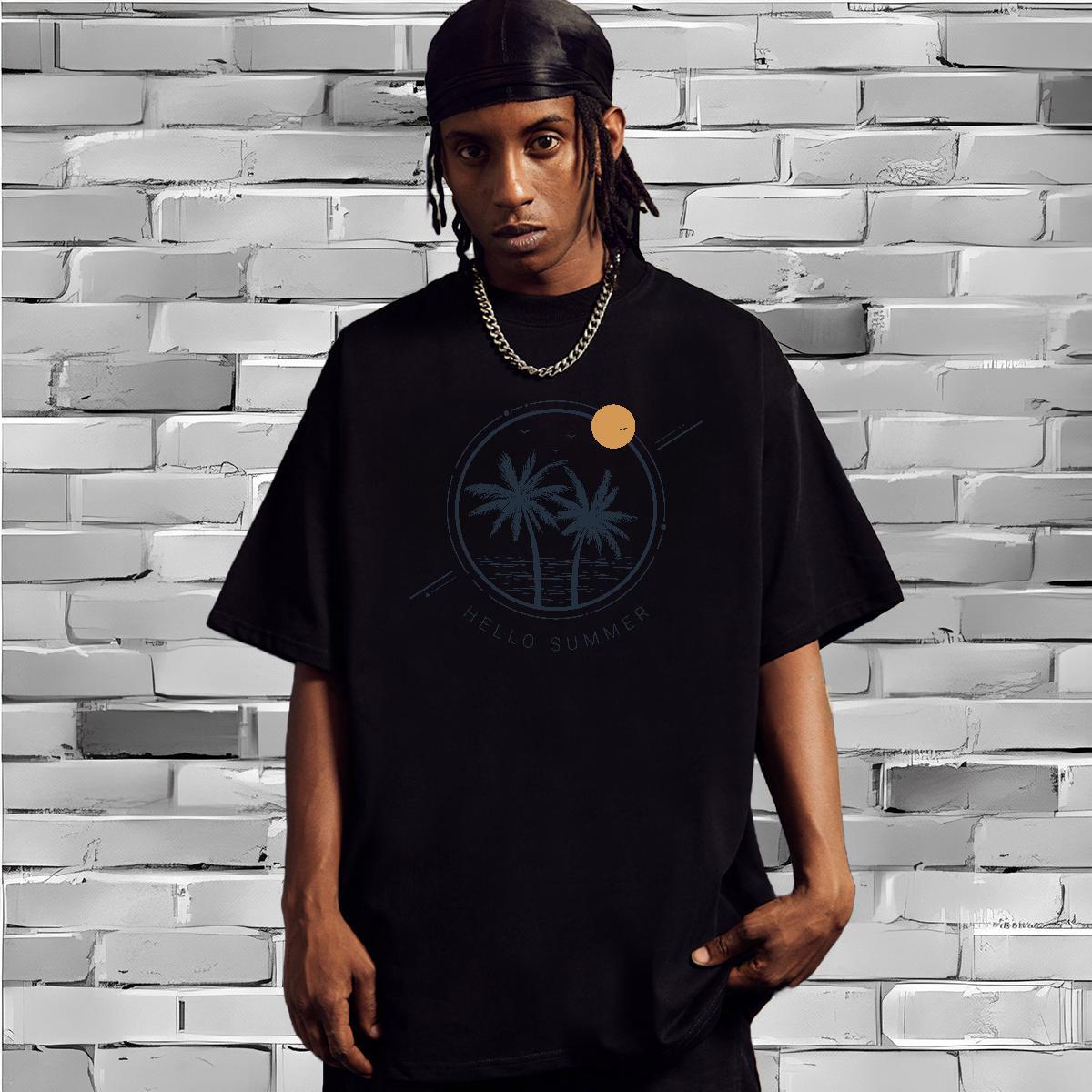 T-Shirts for Men 100% Cotton 230g sun Street wear Hip Hop Breathable Short Sleeve White Plus Size Men Clothes T-Shirt Classic Casual Designer Tee Shir