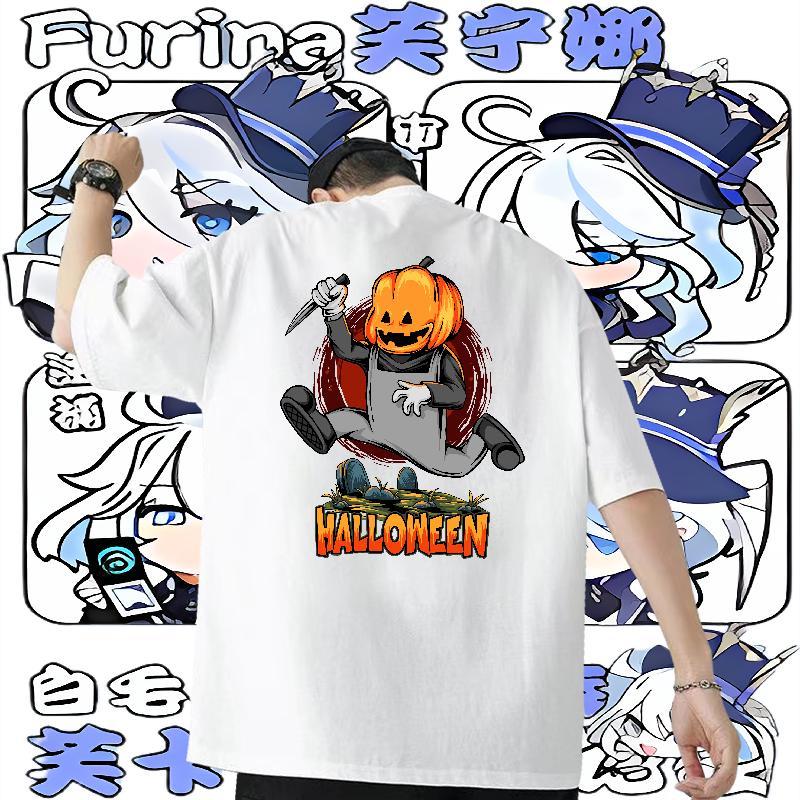 Classic Casual T-Shirts 230g Pure Cotton pumpkin Summer Casual Clothes Breathable Crew Neck Soft Men Tees Asian Size