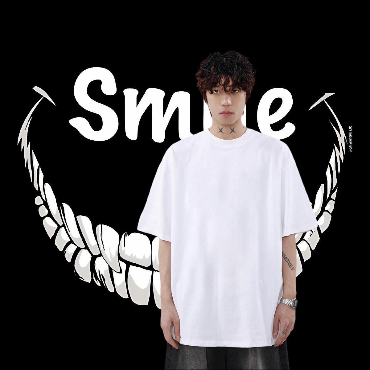 Classic Casual T Shirt For Man 230g Pure Cotton monster Street wear Hip Hop Tops Tees Breathable Crew Neck Free Shipping Tshirt for Man Woman Cartoon 