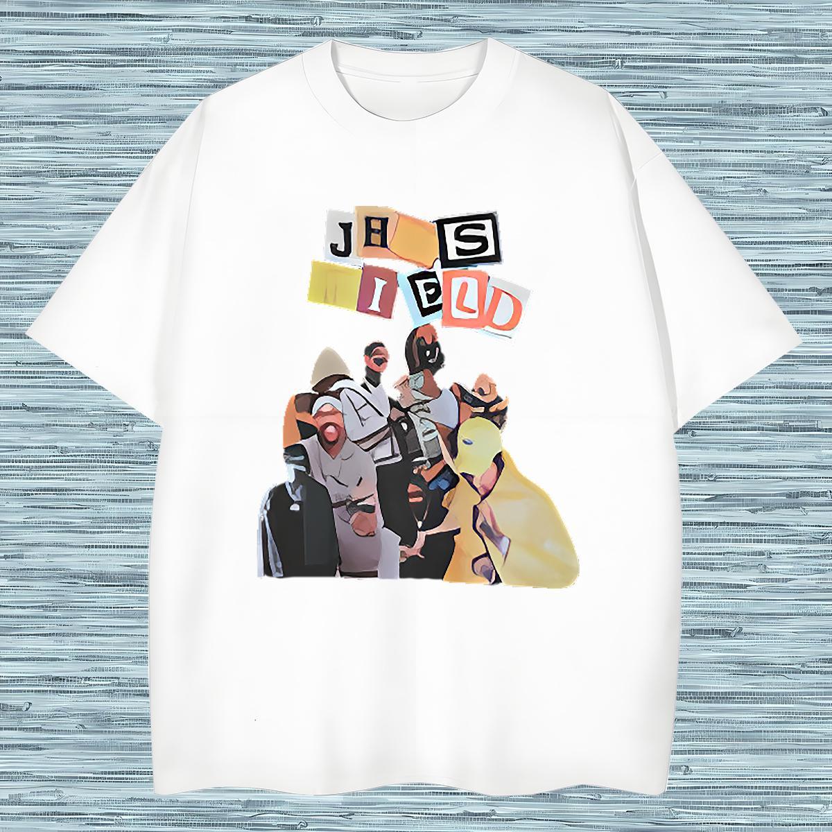 T-Shirts 230g Pure Cotton portrait Street Breathable Crew Neck White Plus Size Couples T Shirts Fashion Design Popular Wear