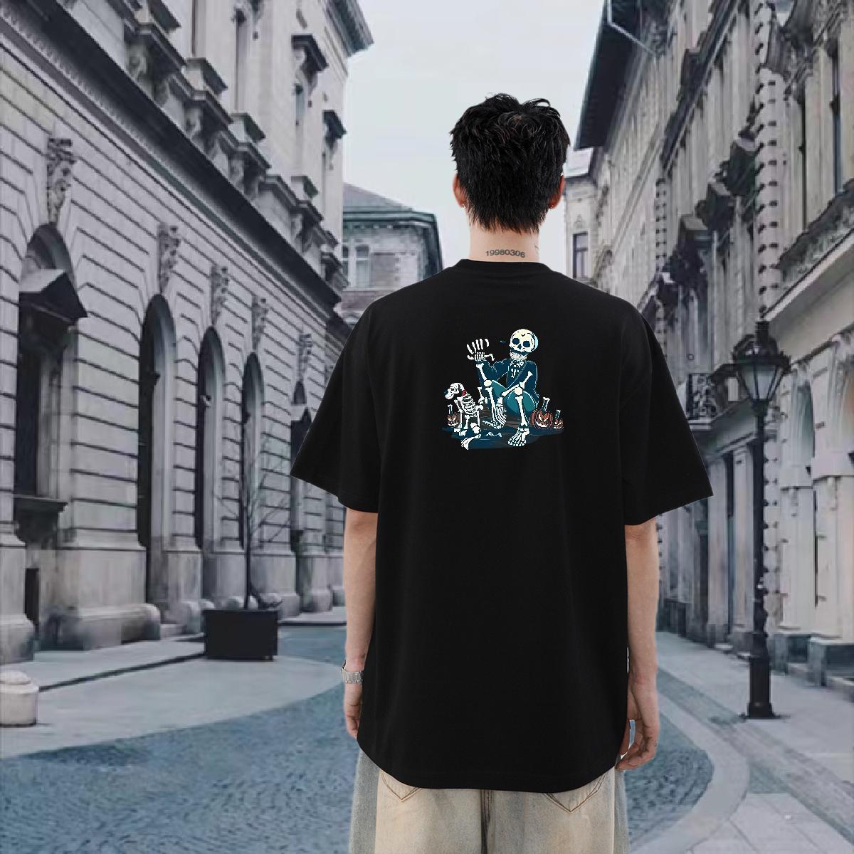 Customized T-Shirts for Men halloween Tees 100% Cotton 230g Sports Casual Designer Anime Breathable Crew Neck Men Clothes T-Shirt