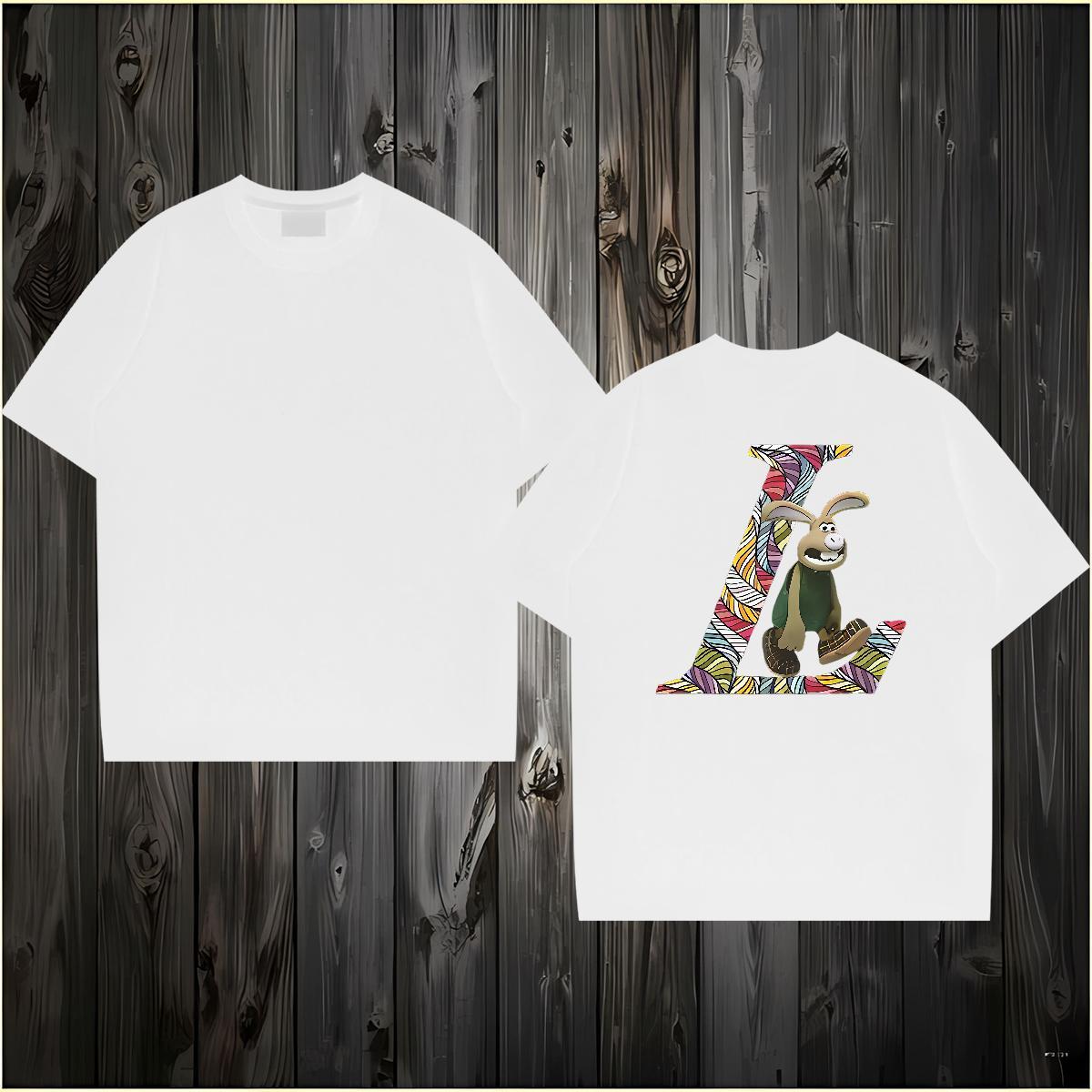 Customized T Shirts Men 230g Cotton rabbit Anime Printing Street Tops Shirt Breathable Free Shipping Men Tshirts Floral Print
