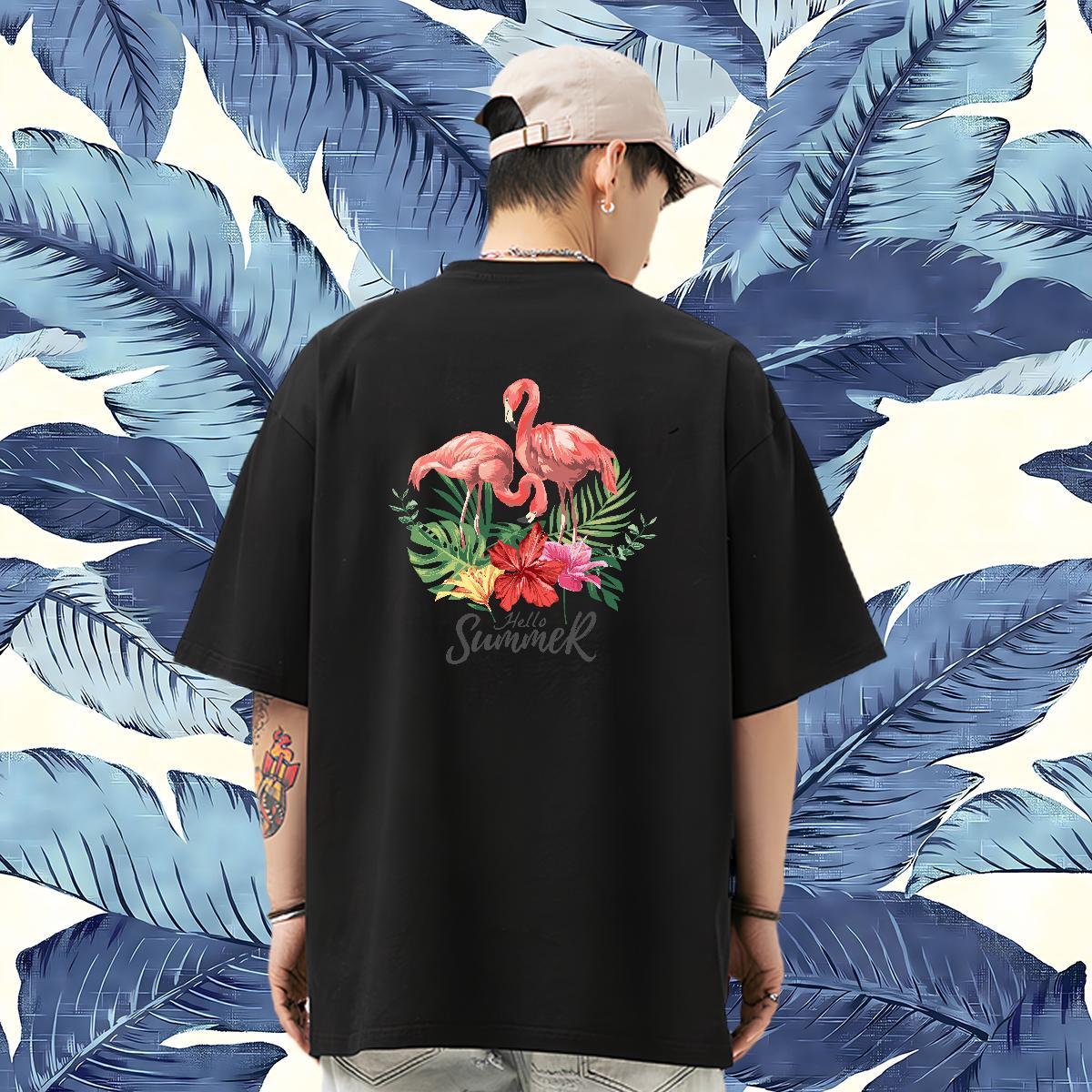 Designer Fashion T Shirt For Man 230g 100% Cotton bird Street Casual Polos Pure Cotton Unisex Tshirts Plus Size Custom