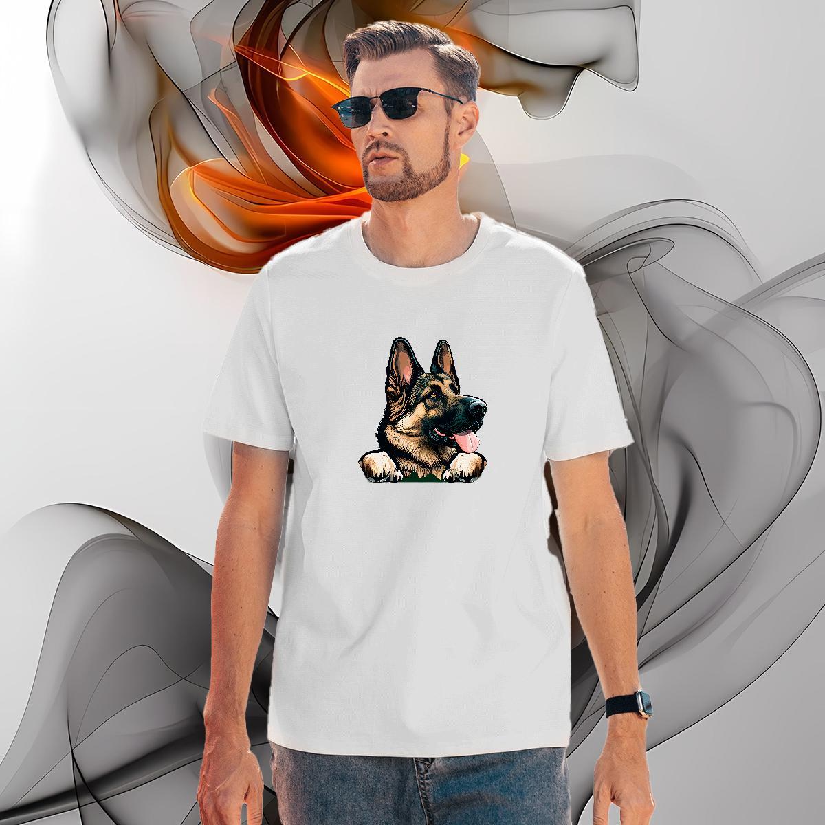 High Quality Men Tops Tees 230g 100% Cotton dog T shirt Casual Daily Wear Round Neck Short Sleeve Plus Size Cartoon 2024 Designer Polos