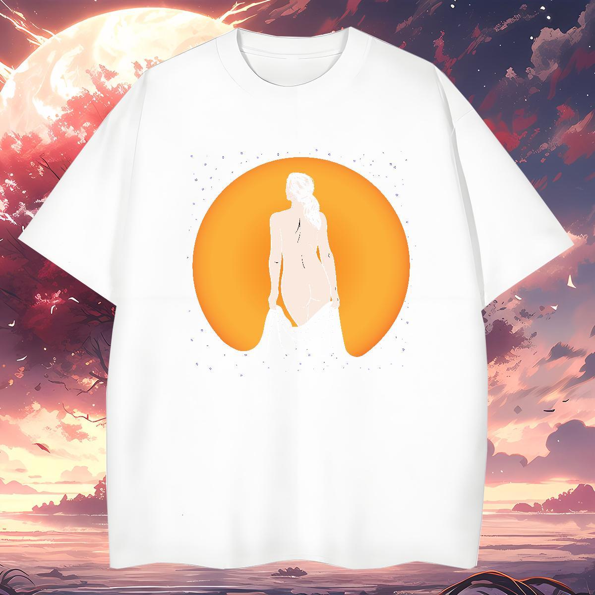 Mens T Shirts 230g Cotton portrait Summer Casual Short Sleeve Soft Anime Men Tees New Classic Tshirts