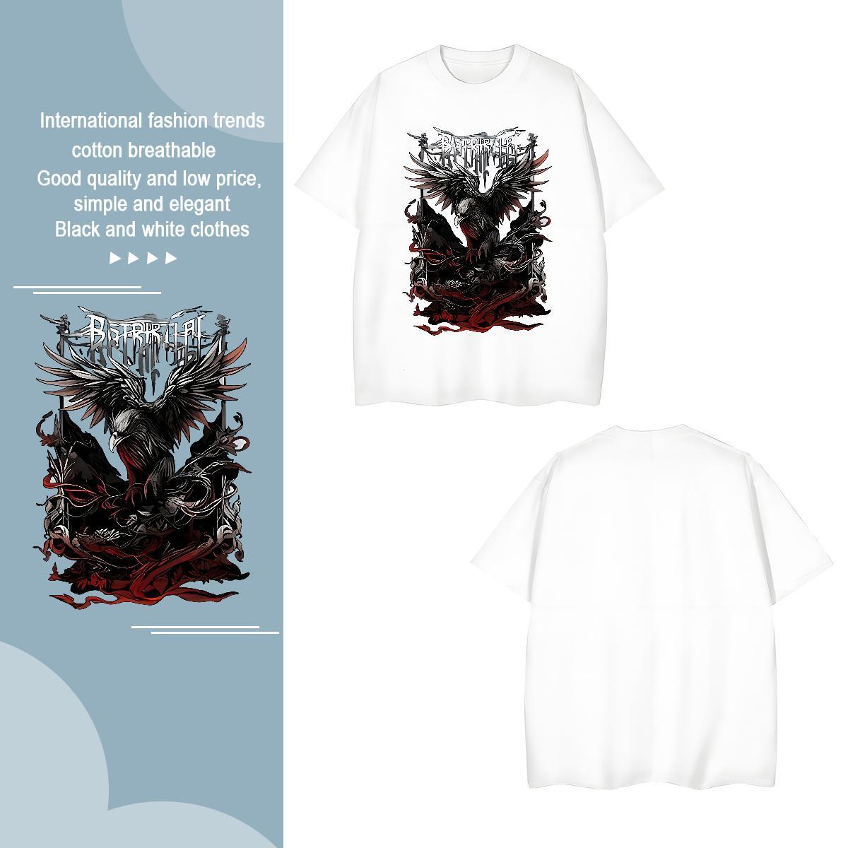 T-Shirts for Men 230g 100% Cotton eagle Sport Breathable Anime Men Clothes T-Shirt Wholesale High Quality Tee Shirt