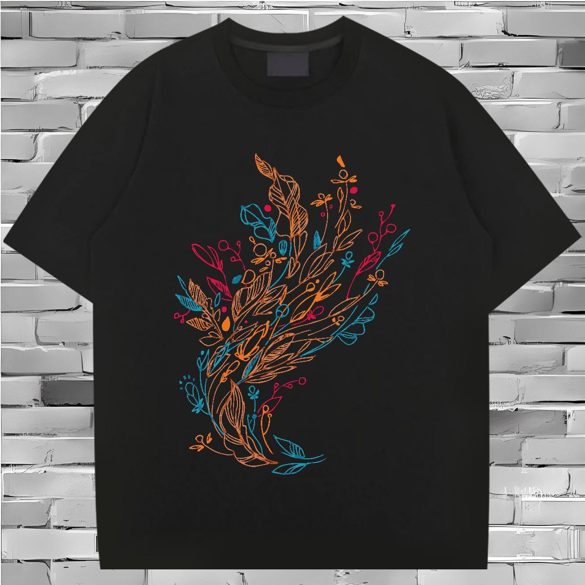 Designer Fashion Men T Shirts 100% Cotton 230g tree Hip Hop Tops O Neck Short Sleeves Free Shipping Couples T Shirts DIY