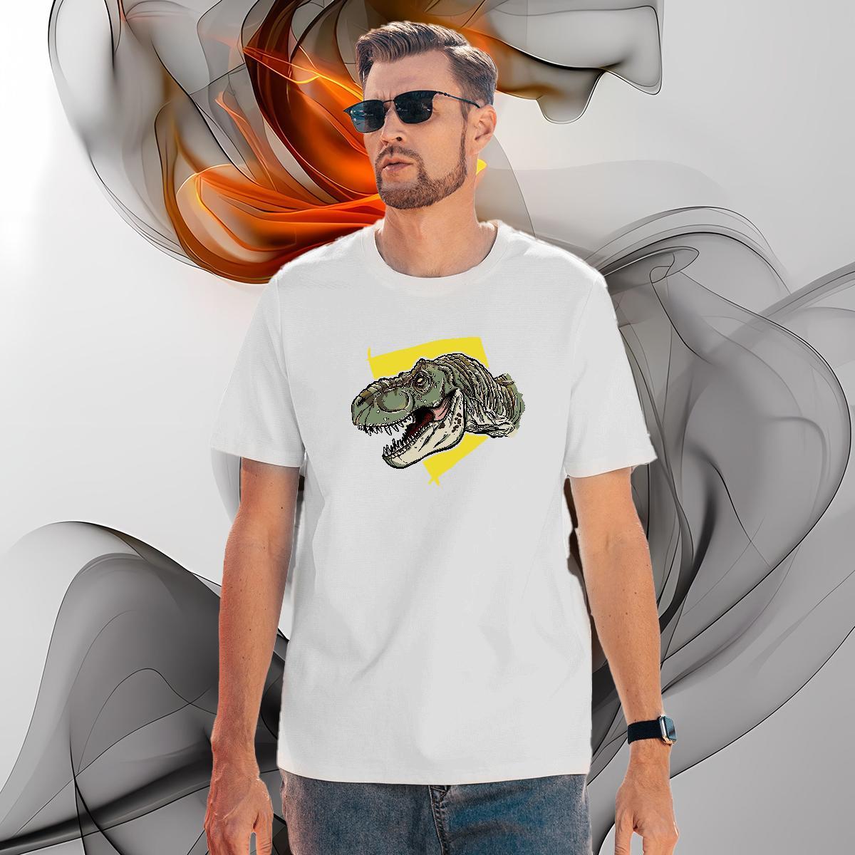 Designer Tshirt for Man Woman 230g 100% Cotton dinosaur T-Shirts Anime Printing Street Round Neck Short Sleeve Custom Print Oversized 2024 DIY Tee Shi