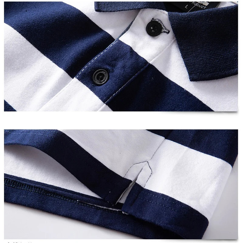 Men Polo Shirt Summer Mens Casual Breathable Plus Size 5XL 6XL Striped Short Sleeve Polo Shirt Pure Cotton Fashion Men Clothes 240806