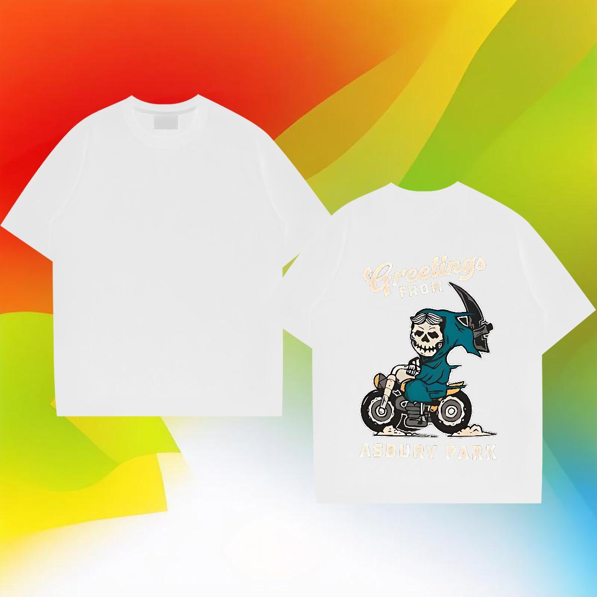 Fashion New Man T Shirts halloween Wear 100% Cotton 230g Casual Daily Wear Loose Fit DIY Printed Breathable Short Sleeve Men Tshirts