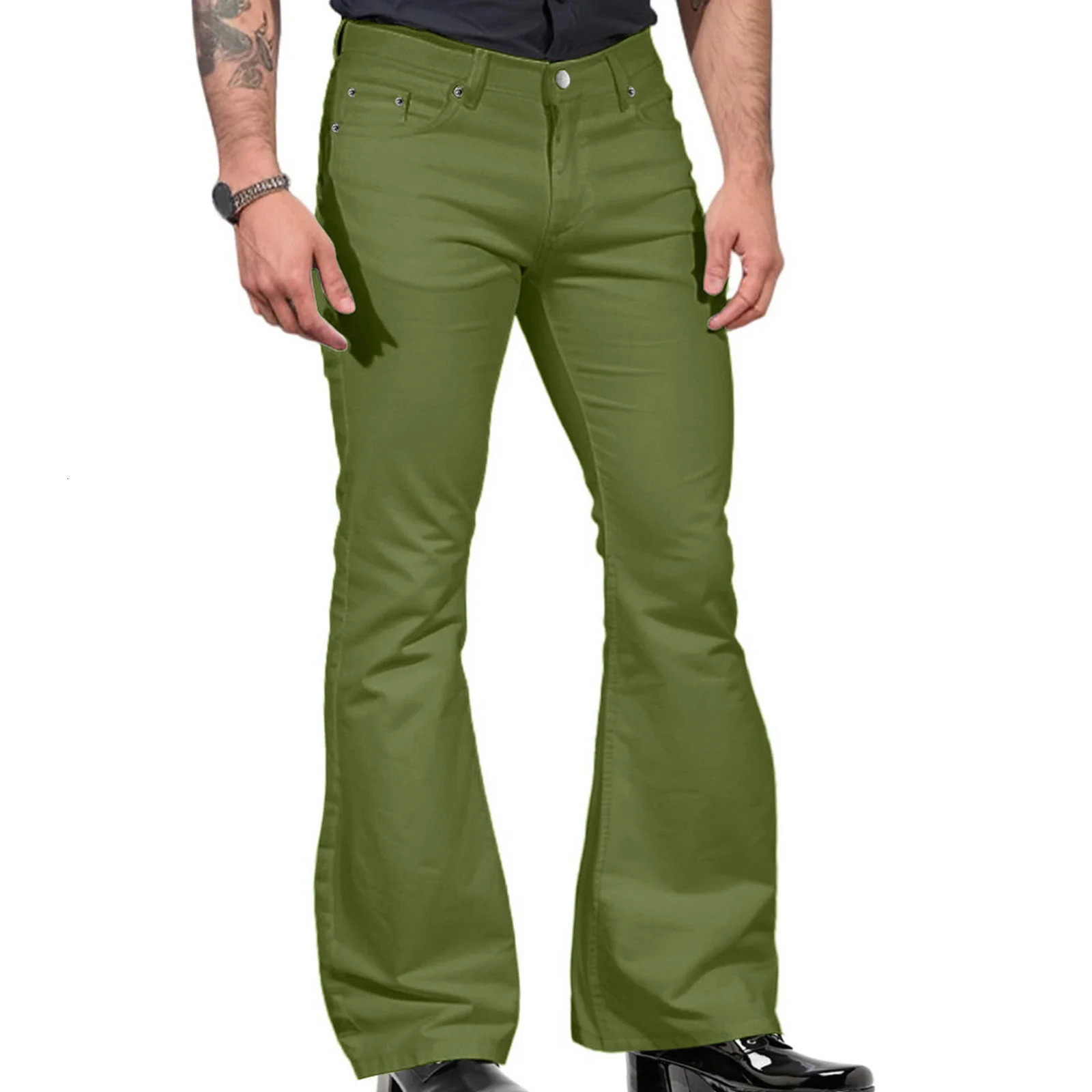 Retro inspired Flared Pants Eye catching Vintage inspired Pants Fashionable Mens Vintage Jeans Slim Fit Bell for Harajuku-Y2K 240814
