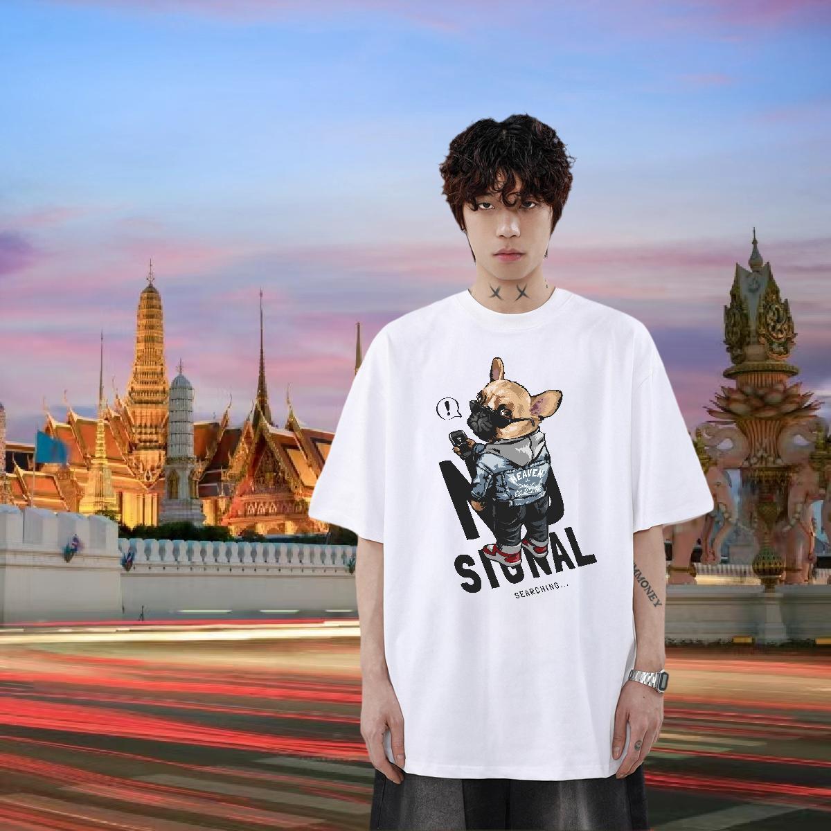 Customized T-Shirts for Men 100% Cotton 230g dog Casual Tshirts Breathable Crew Neck Designer Men Tees DIY Printed