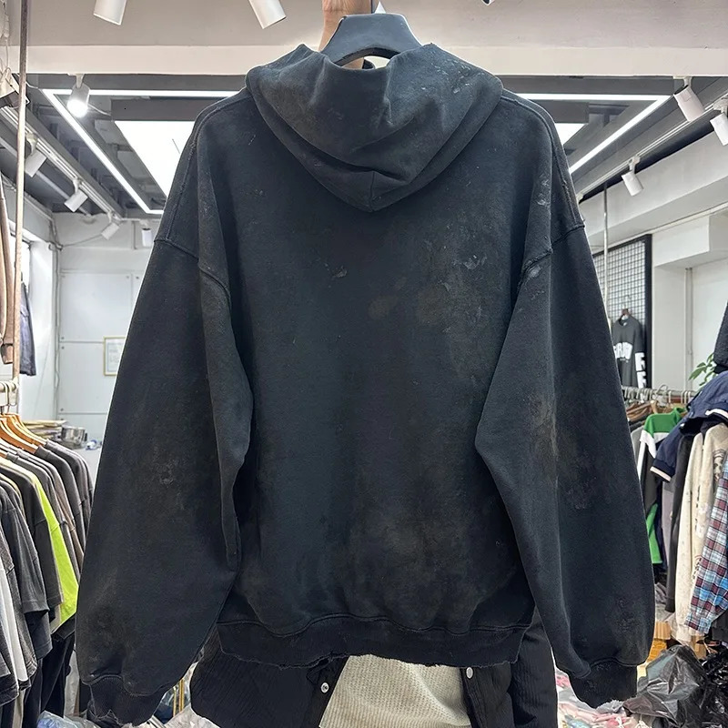 Wearing a faded loose zippered hoodie 240806