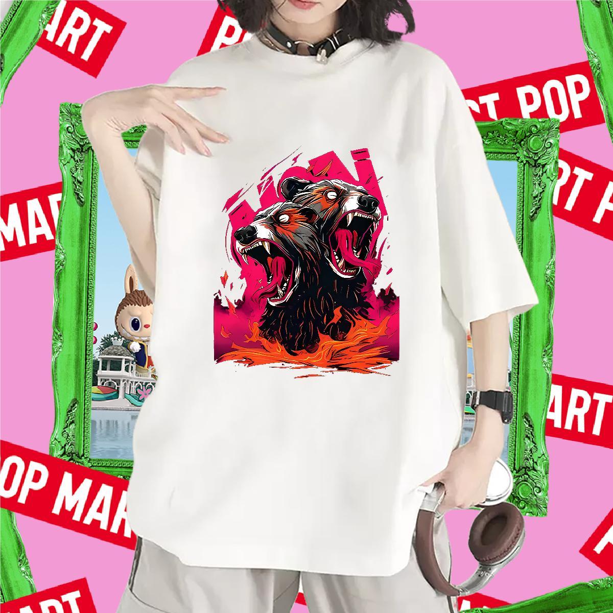 Popular T Shirt For Woman Crew Neck Women Tshirts Cartoon Anime Casual Sport 100% Cotton 230g Stylist Tees Shirts