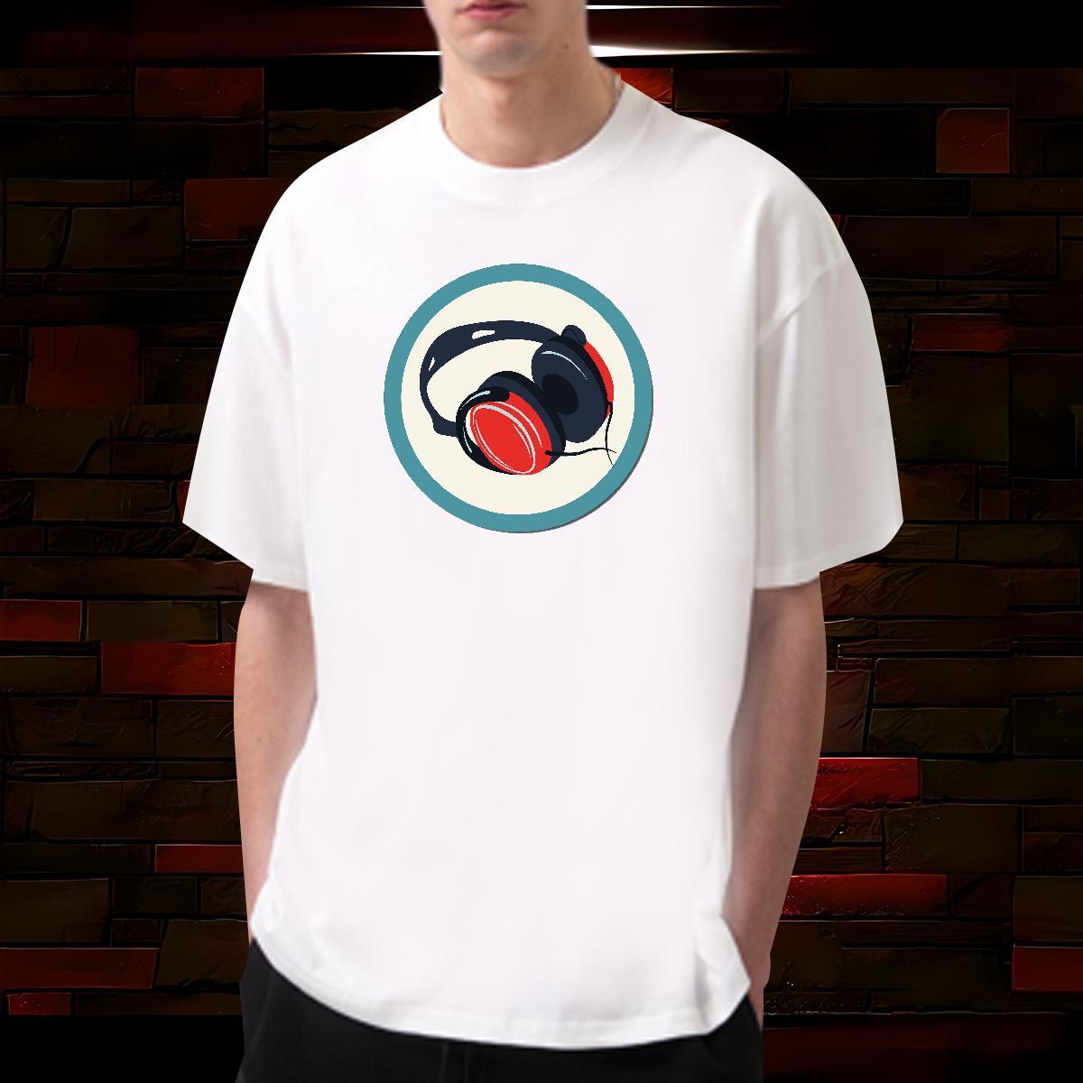 T shirt 230g Cotton painting Casual Beach Breathable Crew Neck Cartoon Printing L-4XL Tshirts Classic Loose Fit Tees