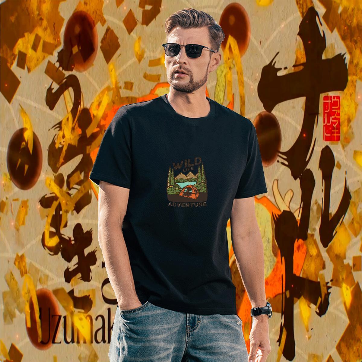 Classic Mens Tshirts 100% Cotton 230g Hip Hop Street mountains Custom Big Size Crew Neck Fashion T shirt Tee Shirt