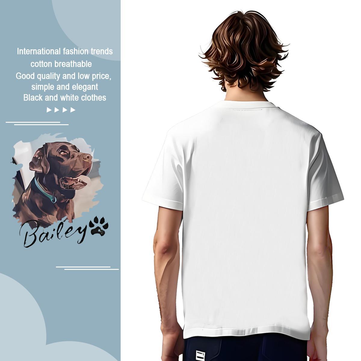 T-Shirts 230g Pure Cotton dog Casual Beach O-Neck Short Sleeve DIY Anime Couples T Shirts Casual New Brand Tshirts