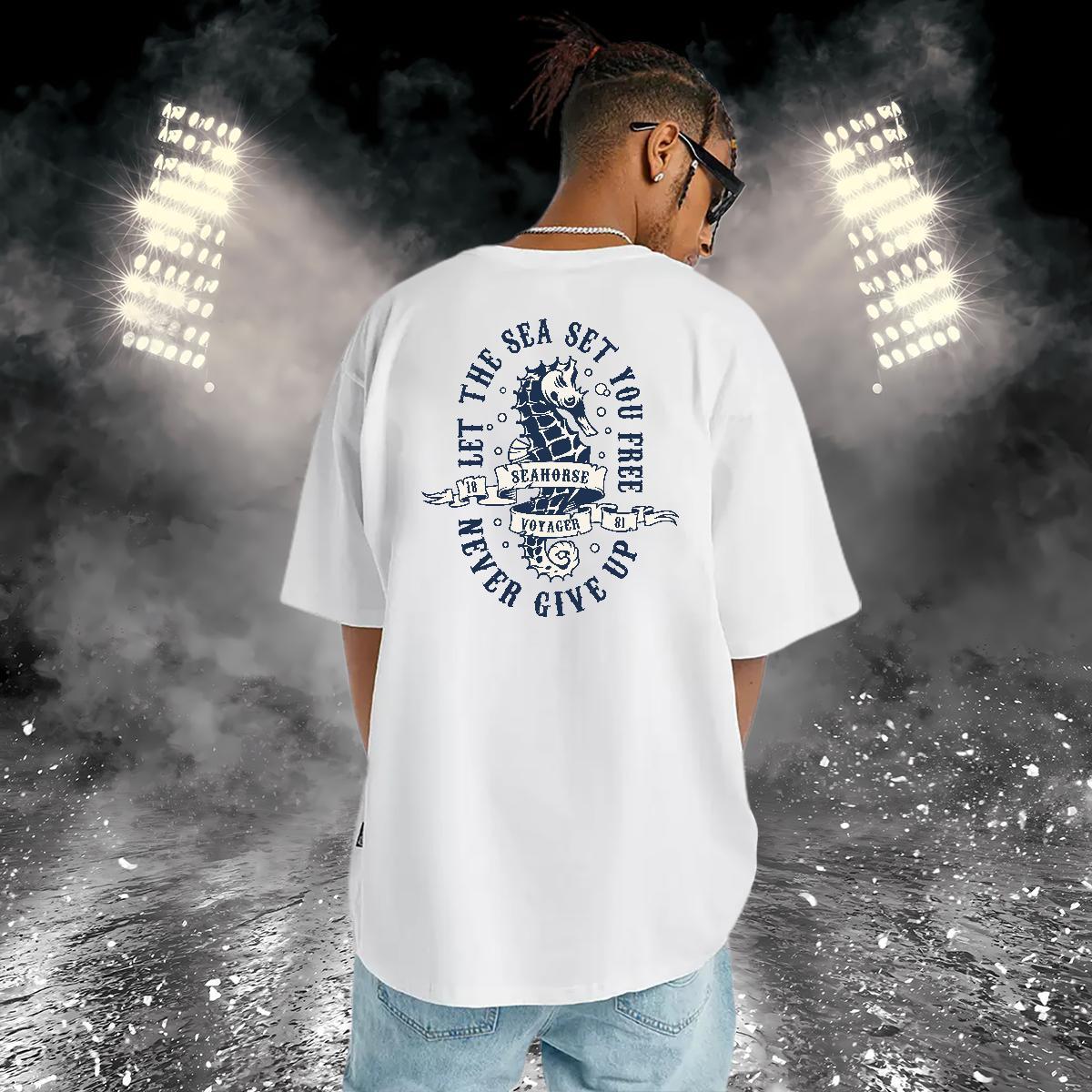 Customized Mens T Shirts 100% Cotton 230g sea house Sports Casual Tshirts Breathable Crew Neck High Quality Men Clothes T-Shirt Skull